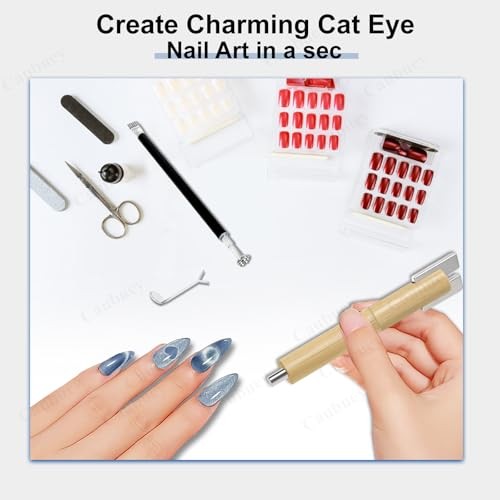 4 in 1 Cat Eye Nail Magnet Stick with Heart Shaped Tool, Multifunctional 4-in-1