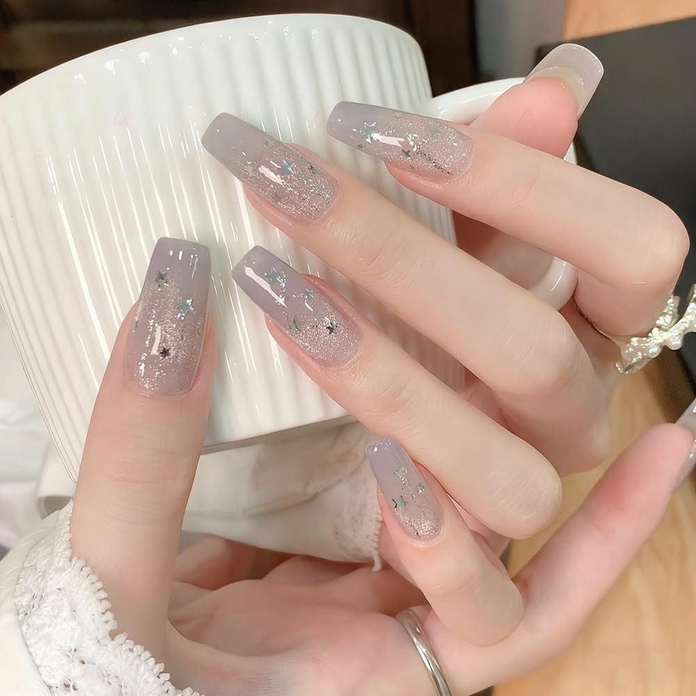 4 Jars Silver Glitter for Nails Design Shiny Nail Glitter Flakes Sparkling Si…