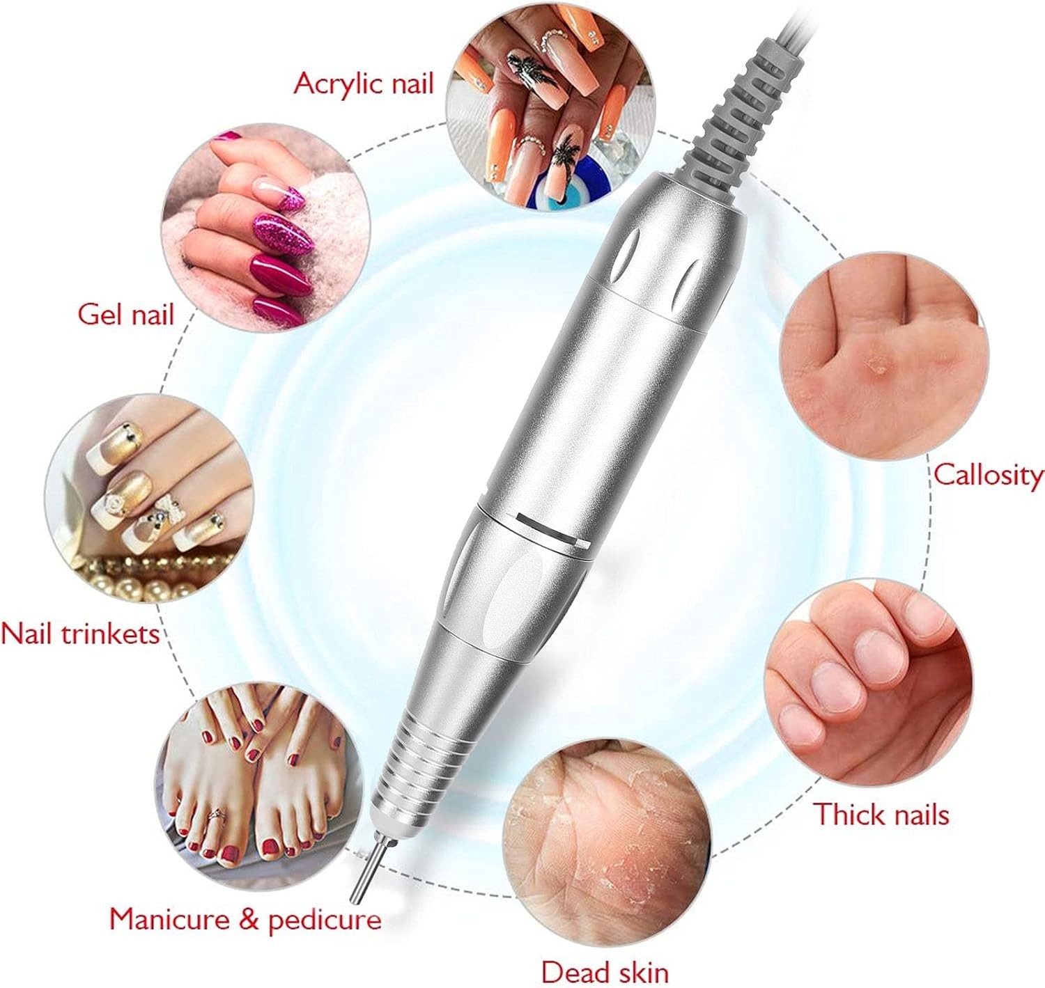 Electric Nail Drill Pen, 35000R Handle Handpiece Polishing