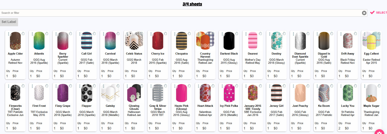 Jamberry Nail Wraps – 3/4 (Partial) Sheets