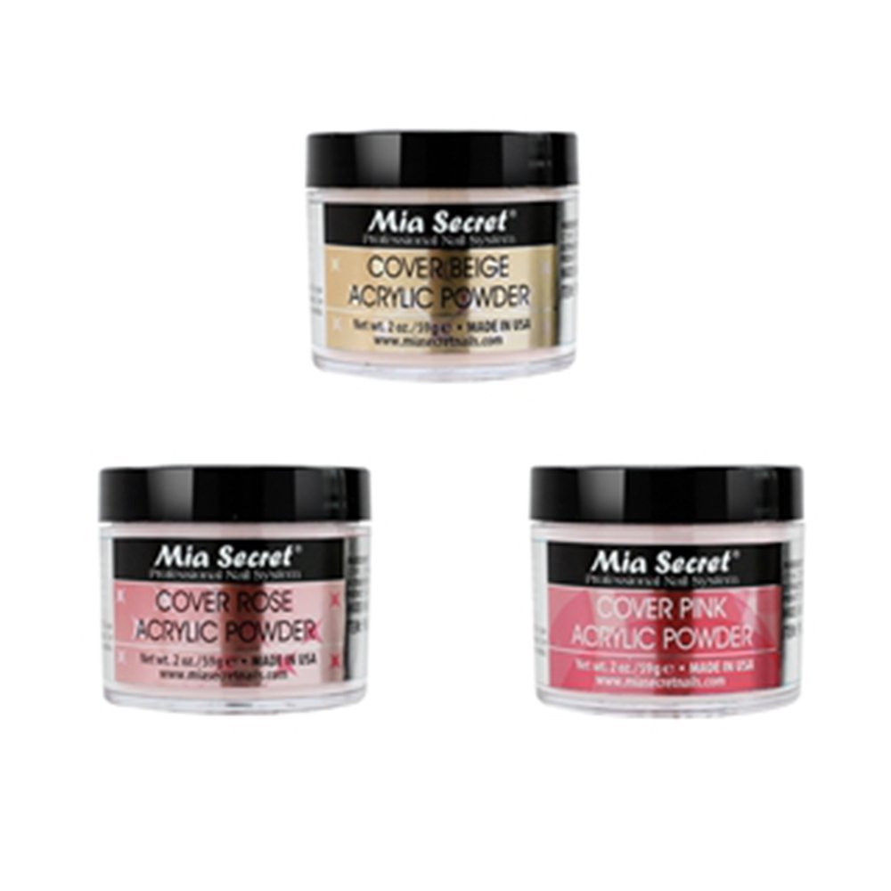 MIA SECRET COVER PINK, ROSE & BEIGE ACRYLIC POWDER – CHOOSE YOUR COLOR & SIZE
