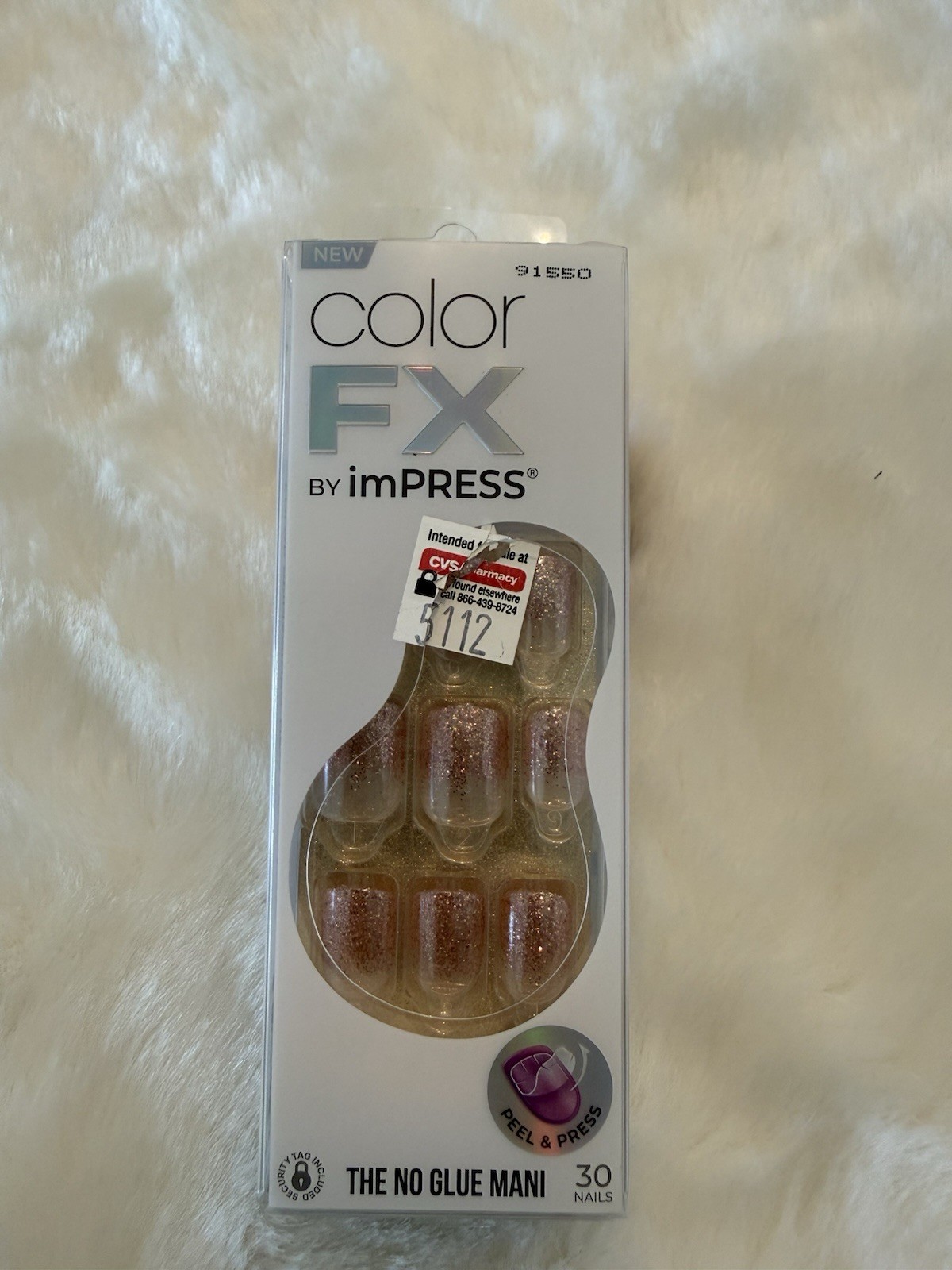 KISS No Glue Mani Press On Nails, Color FX, ‘Infinity’, Short Size