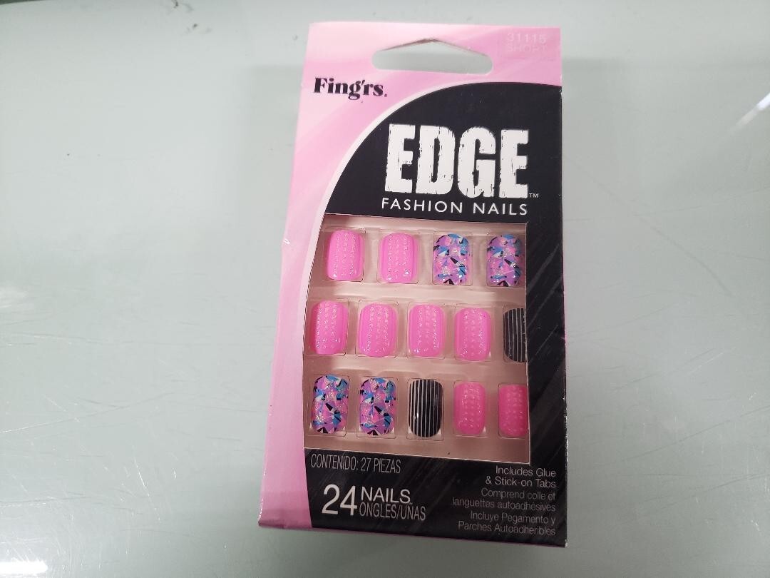 Fing’rs Edge Fashion Nails Short, 24 Nails – 31115-NO GLUE!!!!!!!—N47