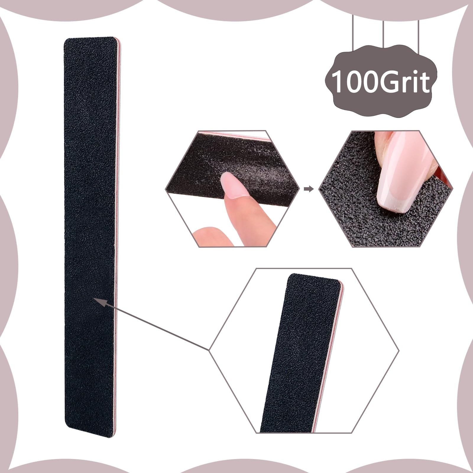 Portable Manicure Tools Kit, 8 Pack Nail File and Buffer Block with 100/180 G…