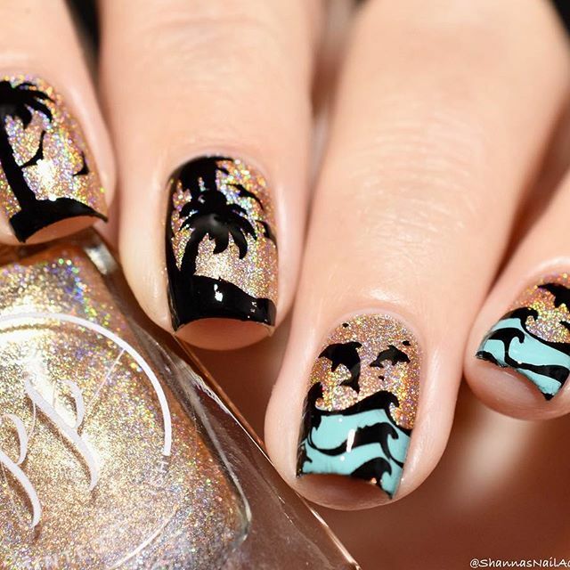 A019 Beach Mode Stamping Plate For Stamped Nail Art Design