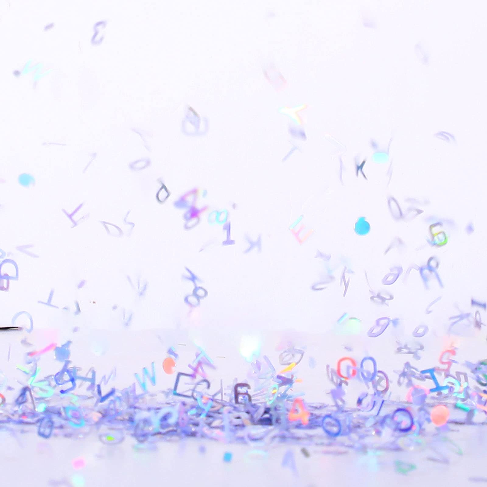 3500 Pieces Alphabet Number and Letter Glitter 6 mm Confetti Holographic Laser