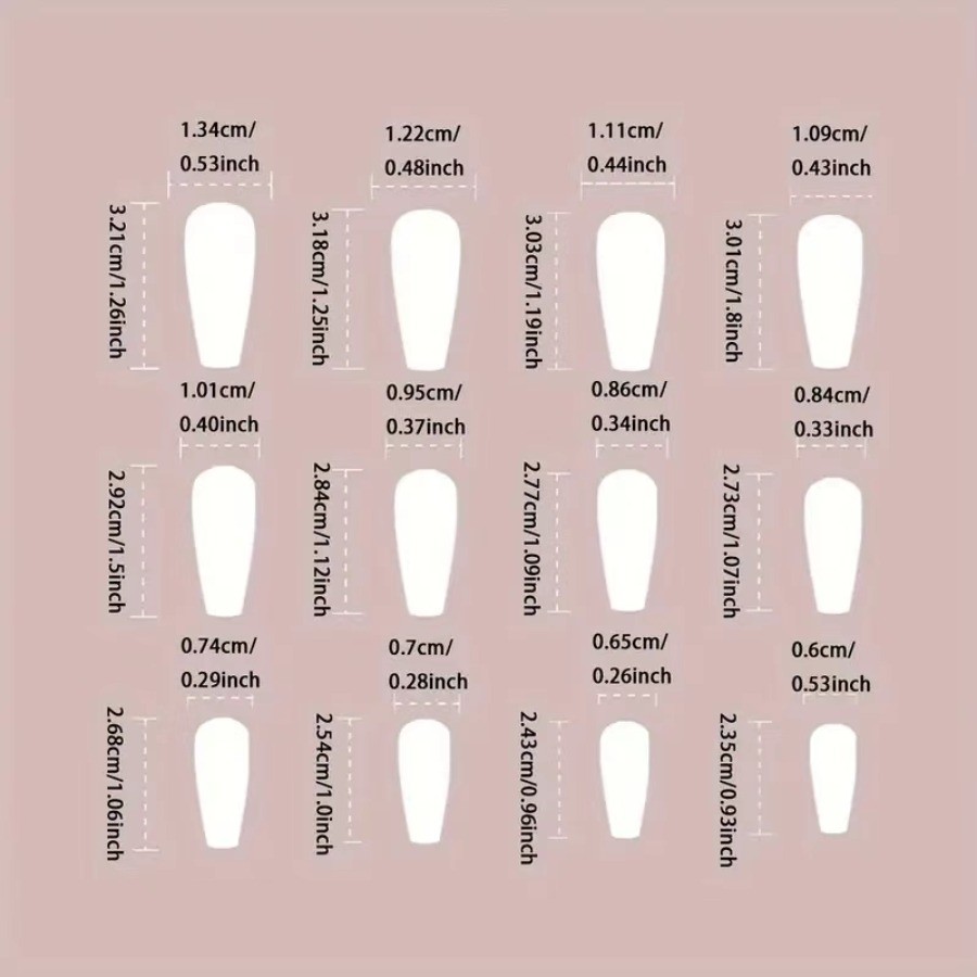 48pcs-Chocolate Brown Press on Nails with Bow Prints and Inspirational Quotes