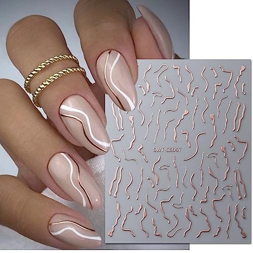 Nail Art Stickers, French Stripe Nail Decals 3D French Tips Stickers Nail Line