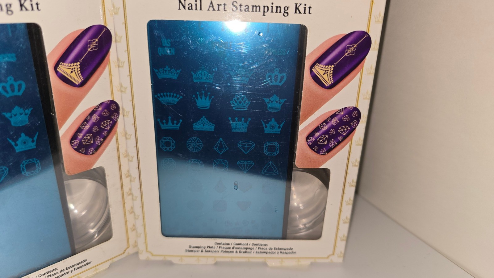 2 Pack China Glaze Jewels Royale Nail Art Stamping Kit Stamper Plate Scraper Set