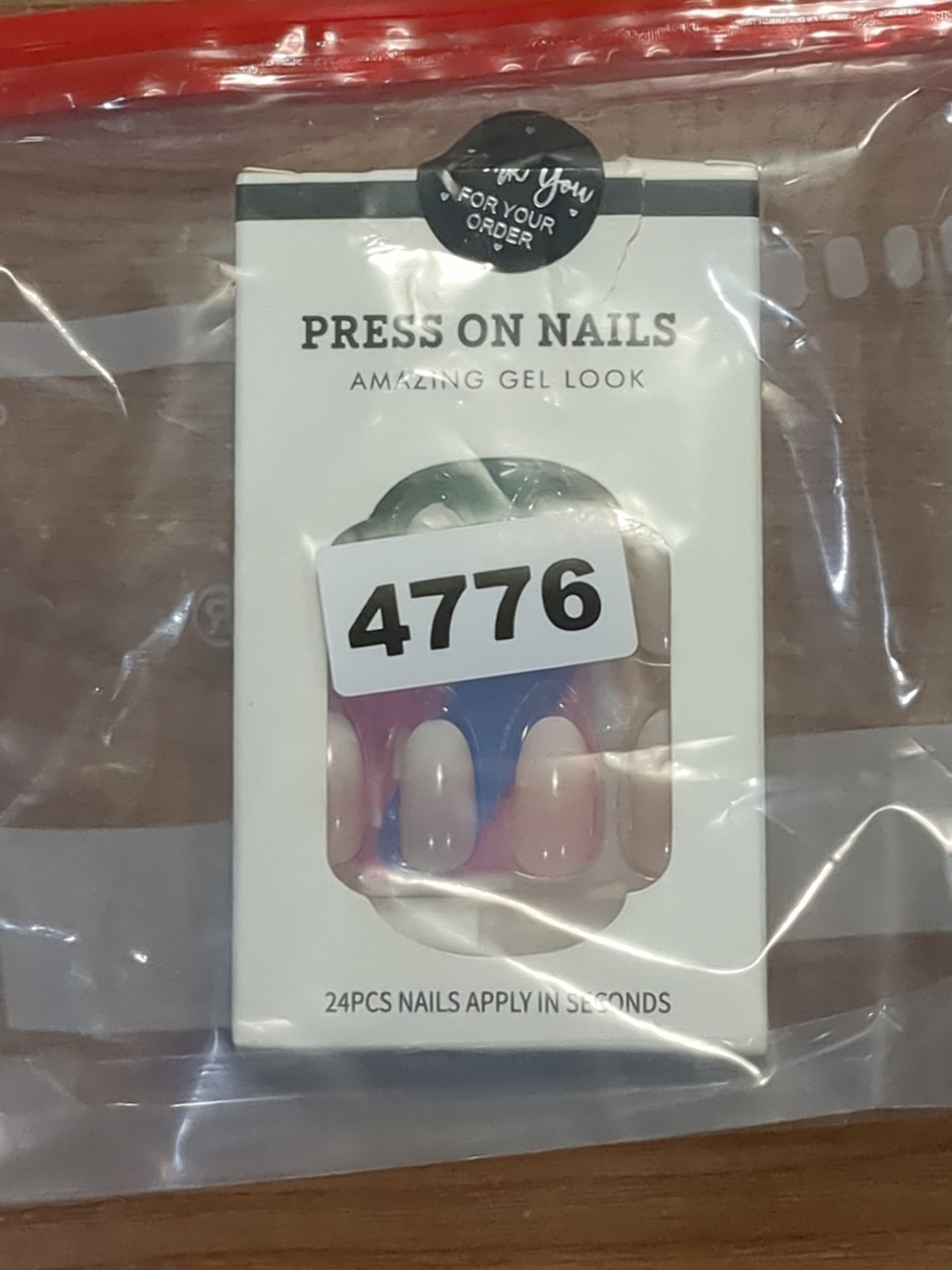 24pcs Almond Medium Pink Ombre Nails Press on Full Cover Kit – New