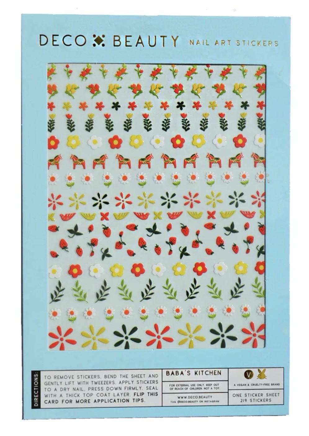 Deco Beauty Nail Art Stickers Baba’s Kitchen 219 Pcs
