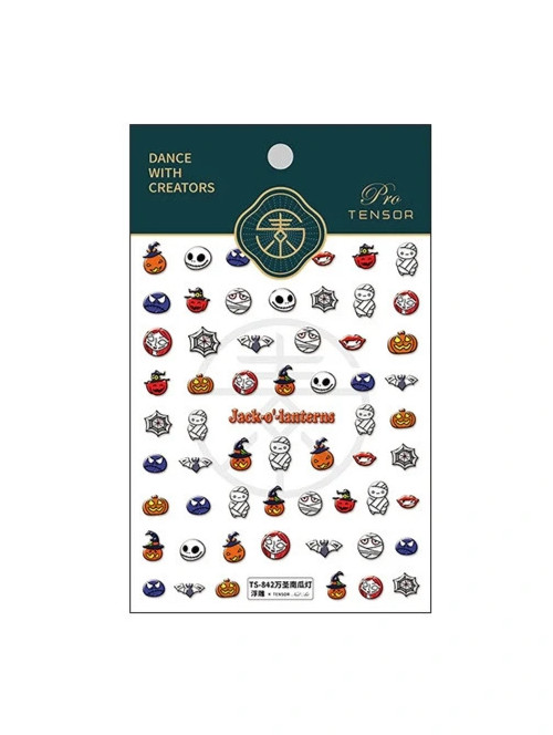 Halloween Ghost & Pumpkin Nail Stickers – 3 Styles (360)