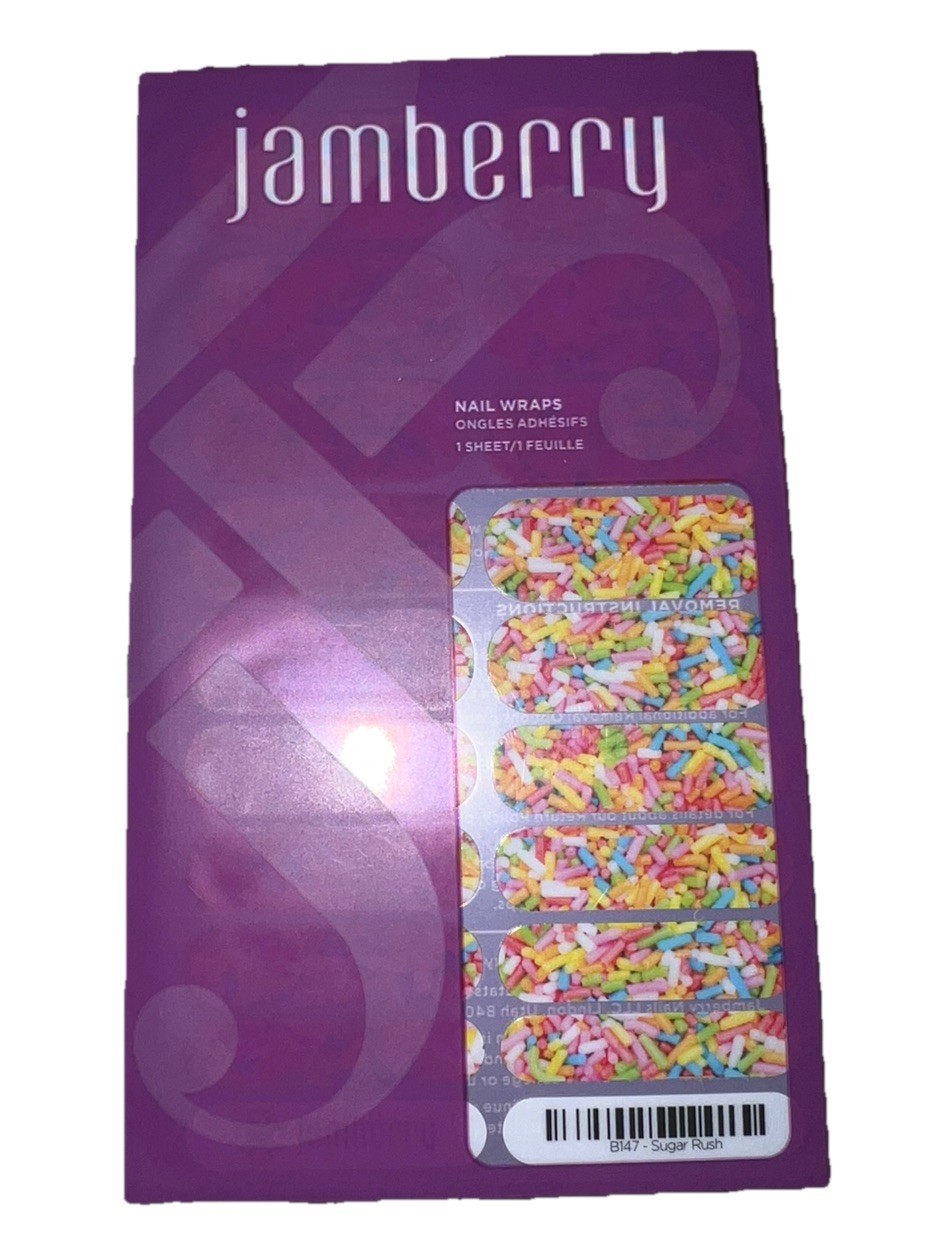 Jamberry Nail Wraps Full Sheet B147- Sugar Rush- Sprinkles