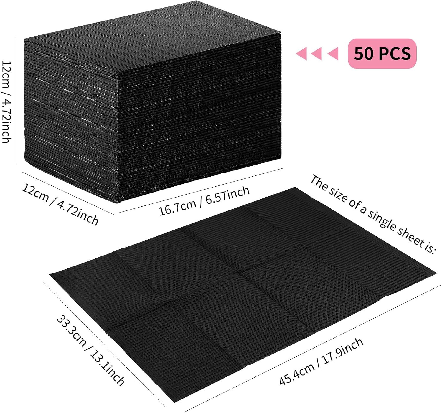 50PCS Disposable Nail Mats, Foldable Nail Paper Towels, 13″x18″ Table Acrylic Na