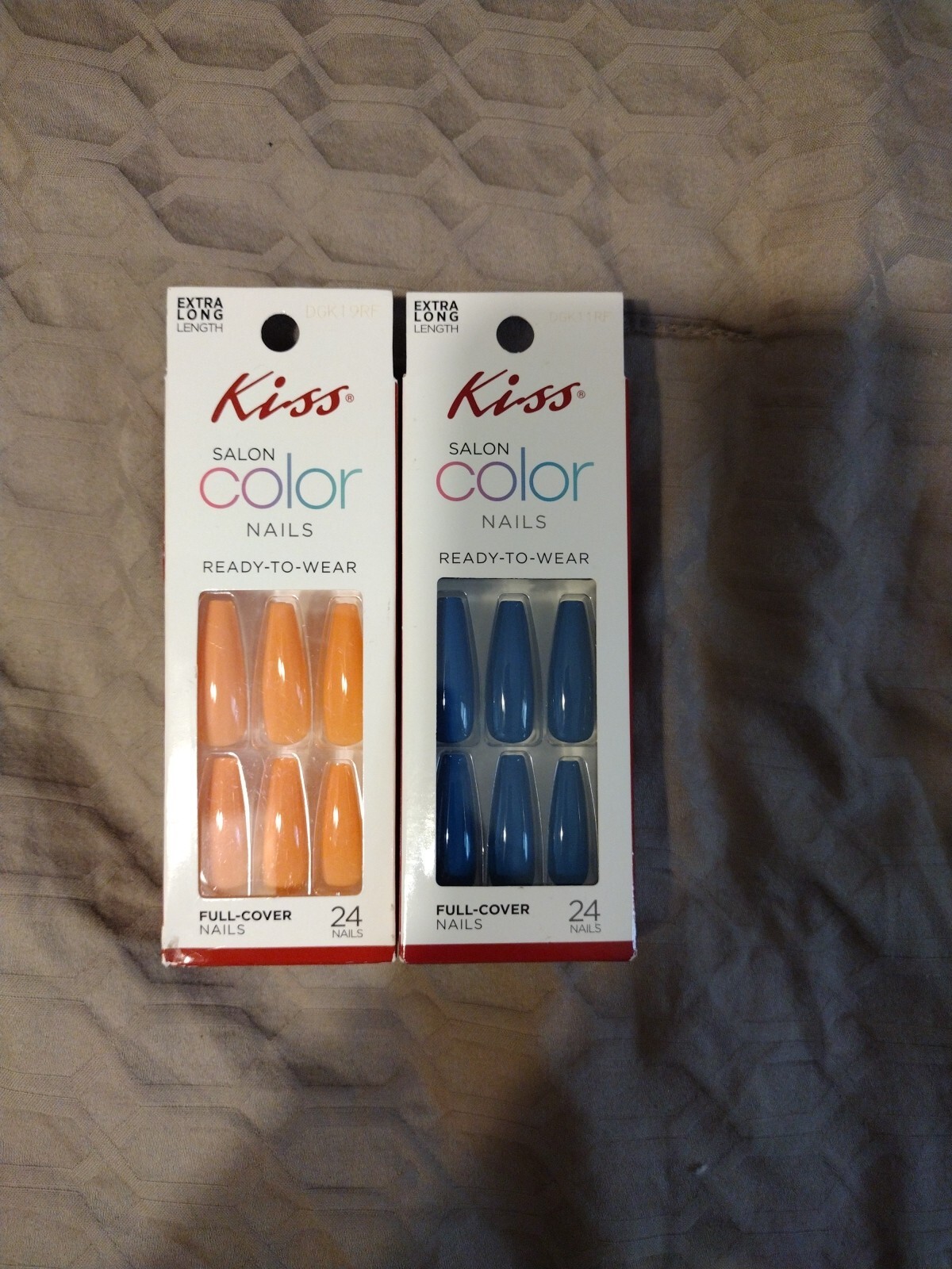 Kiss Salon Color Nails Extra Long Length 24 Full Cover Nails (2 Sets)
