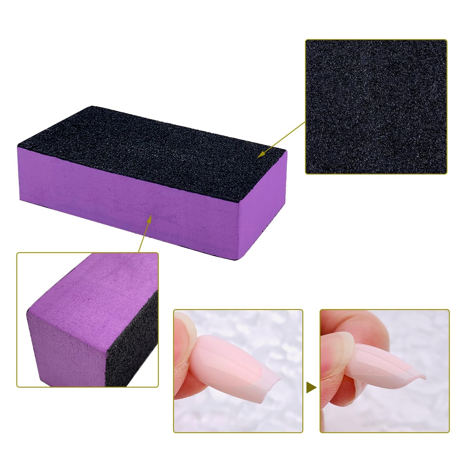 10 Pcs Nail Buffer Sanding Block Polisher Buffing File 100/180 Grit 3 Sides N…