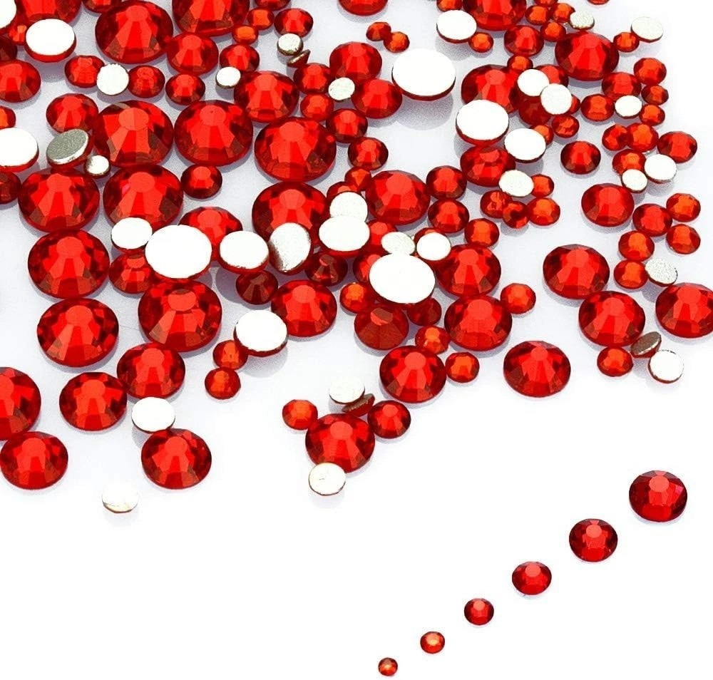 1200 Pcs Siam Red Flat Back Rhinestones – Perfect for All Craft Projects