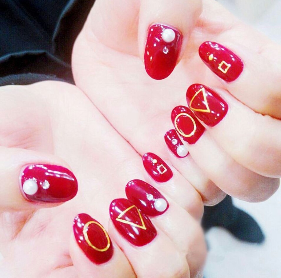 10pcs 3D Hollowout Gold Metal Oval Circle Rect/Triangle Frame Nail Art Decorate