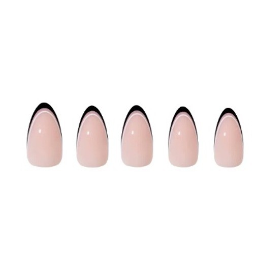 Glamnetic x Glamzilla Press On Nails Short Round Black French Tip 30ct New