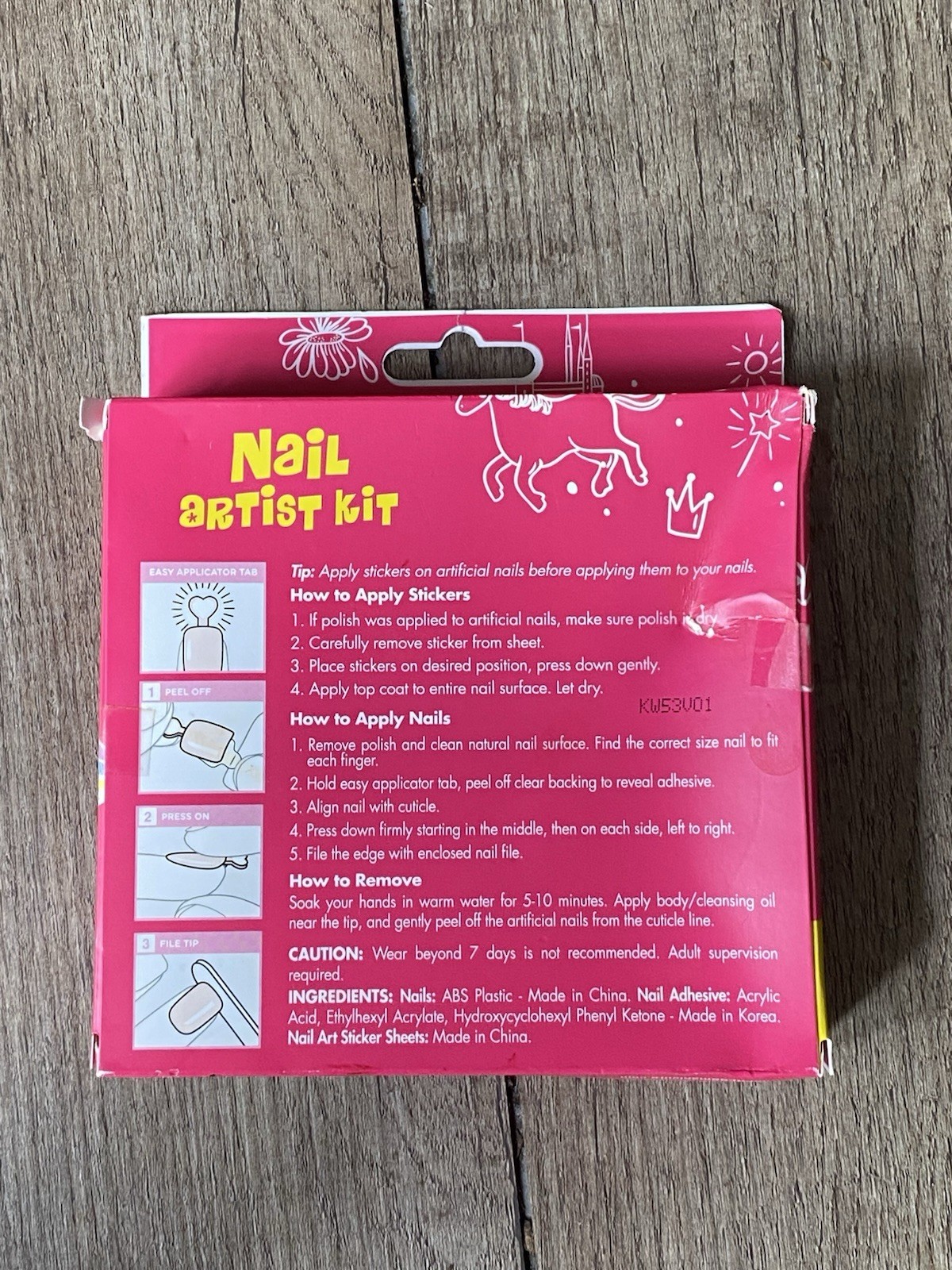 Kiss Impress Mini Nail Artist Kit Press-On Nails 3D Unicorns Hearts Cats Stars