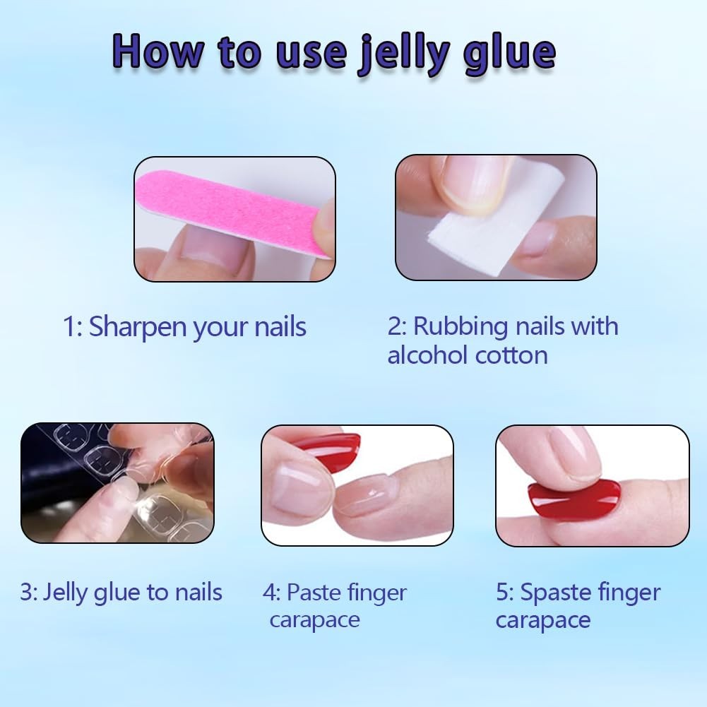 glitter gradient Glitter Flower Press On Nails Short Ballet Style Sweet Simple