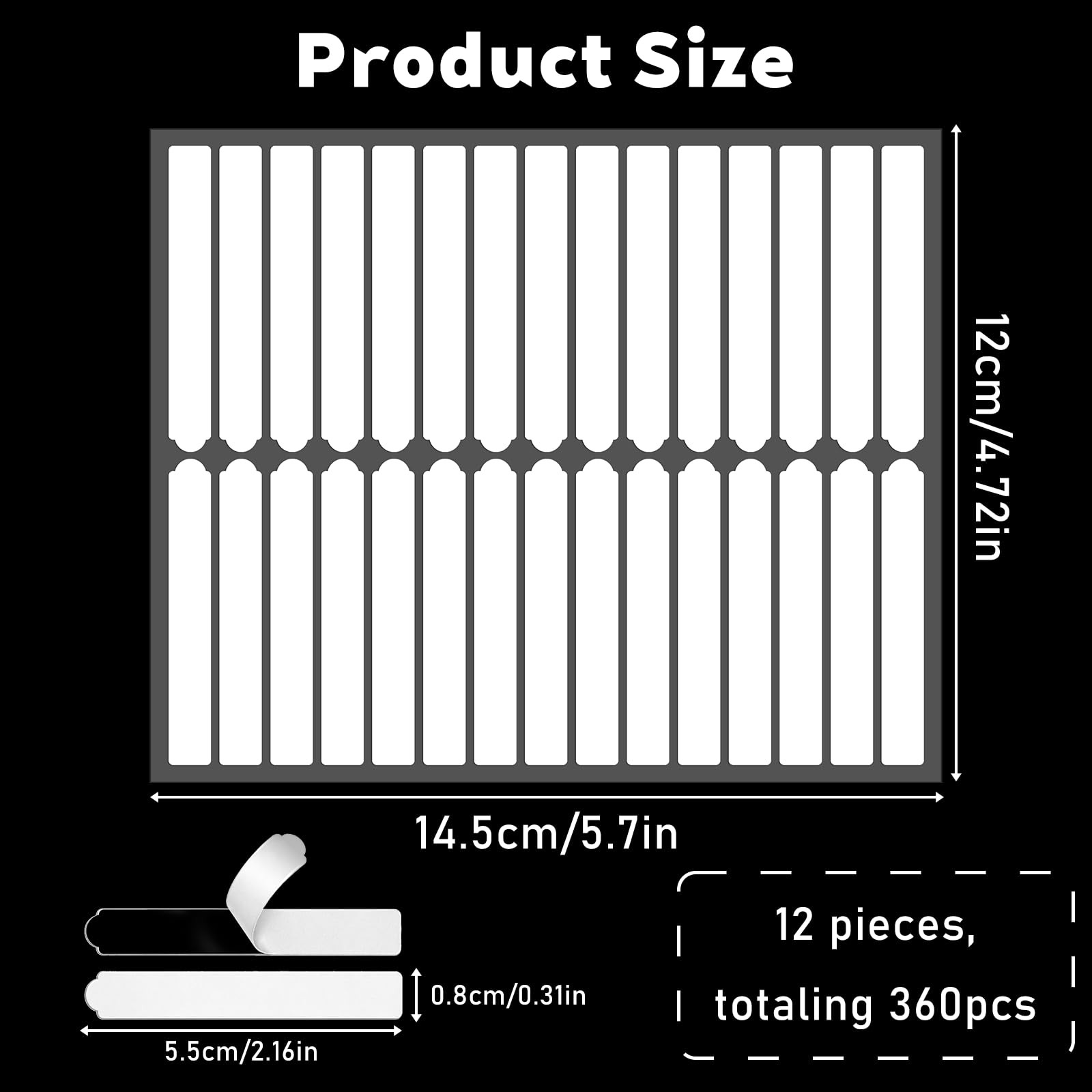 Double Sided Tape for Nails, 12 Sheets Nail Art Display Strip, Clear Adhesive…