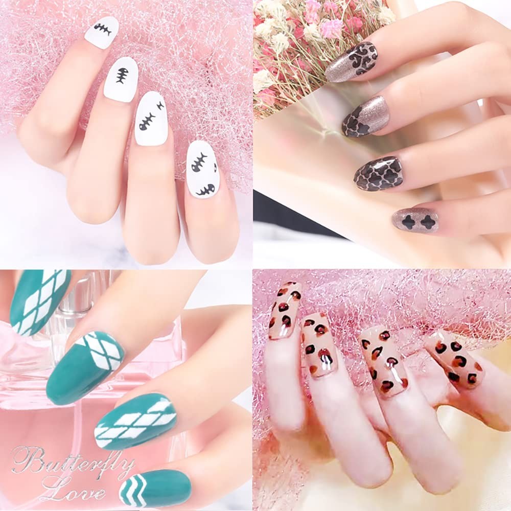 144Pcs Nail Vinyls Nail Art Stencil Sticker Set, 72 Designs of French Nail Ai…