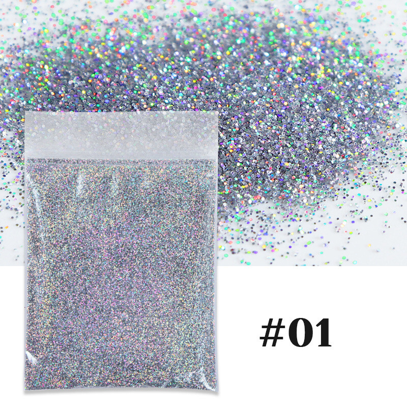 10G Nail Glitter Sequins Powder Laser Dust Powder 3D Nail Art Decor 0.2mm