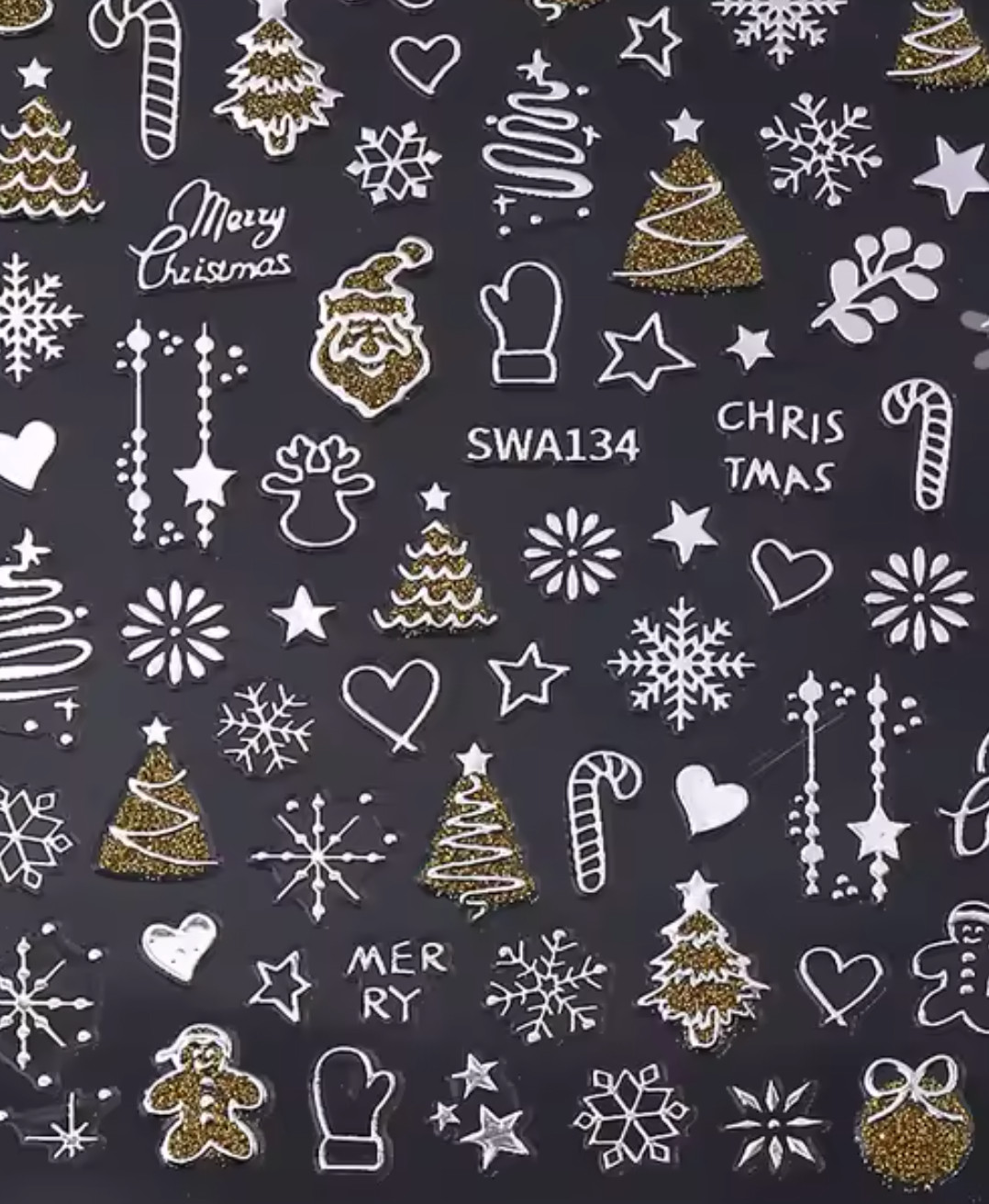 Christmas Nail Art Decal Stickers, Holiday Nail Design, Trendy Winter Nail Decor