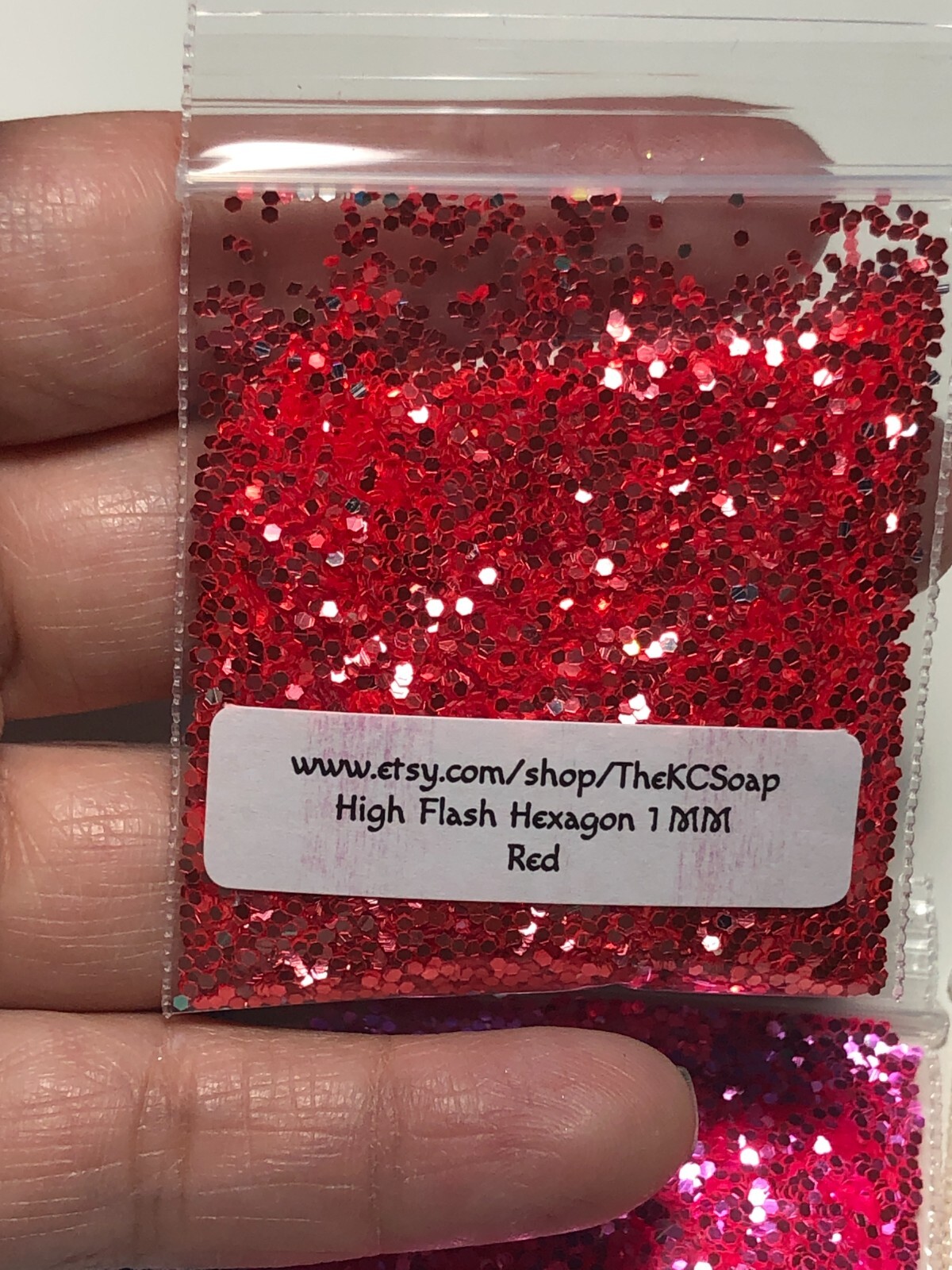 50g Solvent Resistant HIGH FLASH HEXAGON 1MM Glitter RED ART Nail Craft