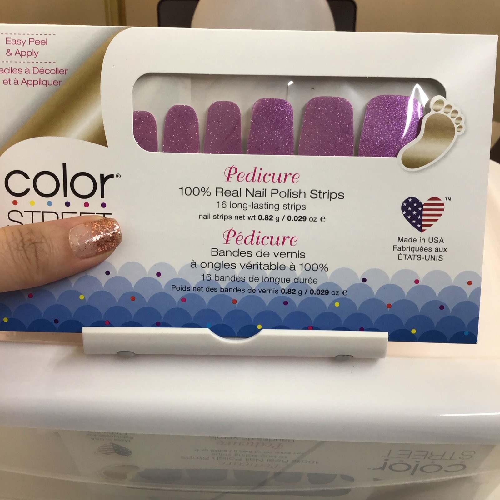 Color Street Pedicure Nail Polish Strips See It To Belize It (Electric Purple)