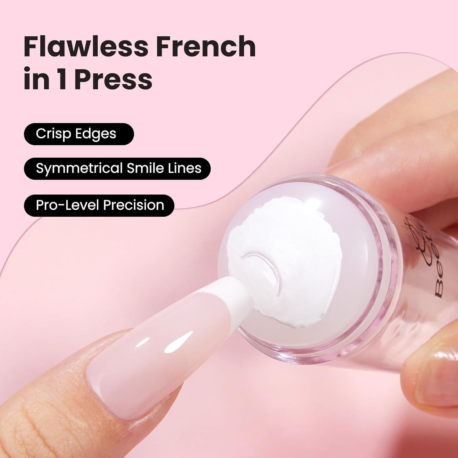 Beetles French Tip Tool Nail Stamp 6Pcs Silicone French Tips Stamp Kit with Repl