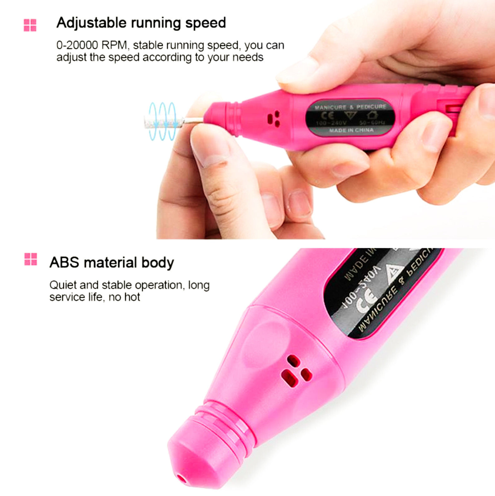 ELECTRIC NAIL ART DRILL FILE ACRYLIC MANICURE PEDICURE PORTABL MACHINE KIT✅ND003