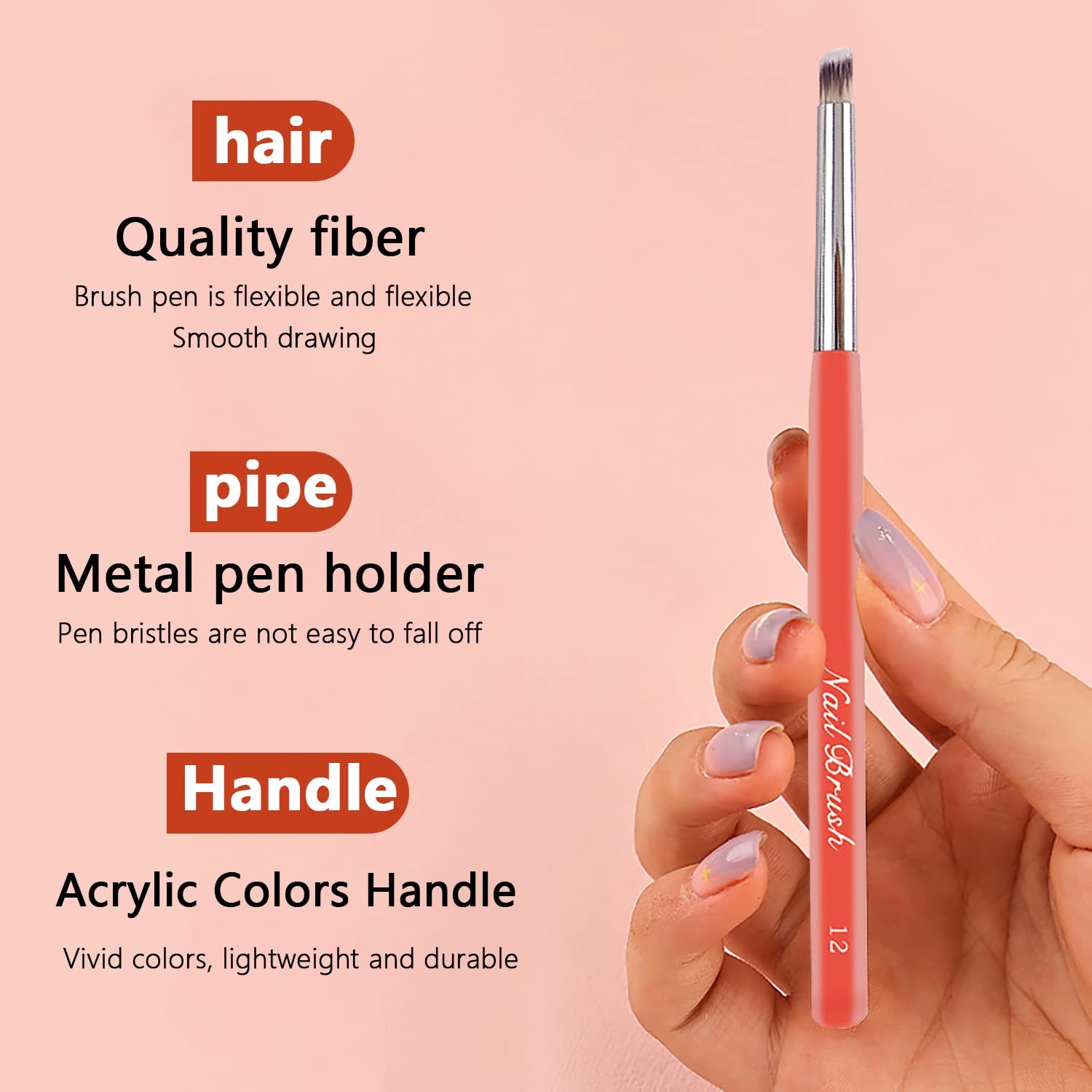 1pc Ombre Nail Brush, Acrylic Nail Art Brushes Nail Gradient Brushes Nail Pai…