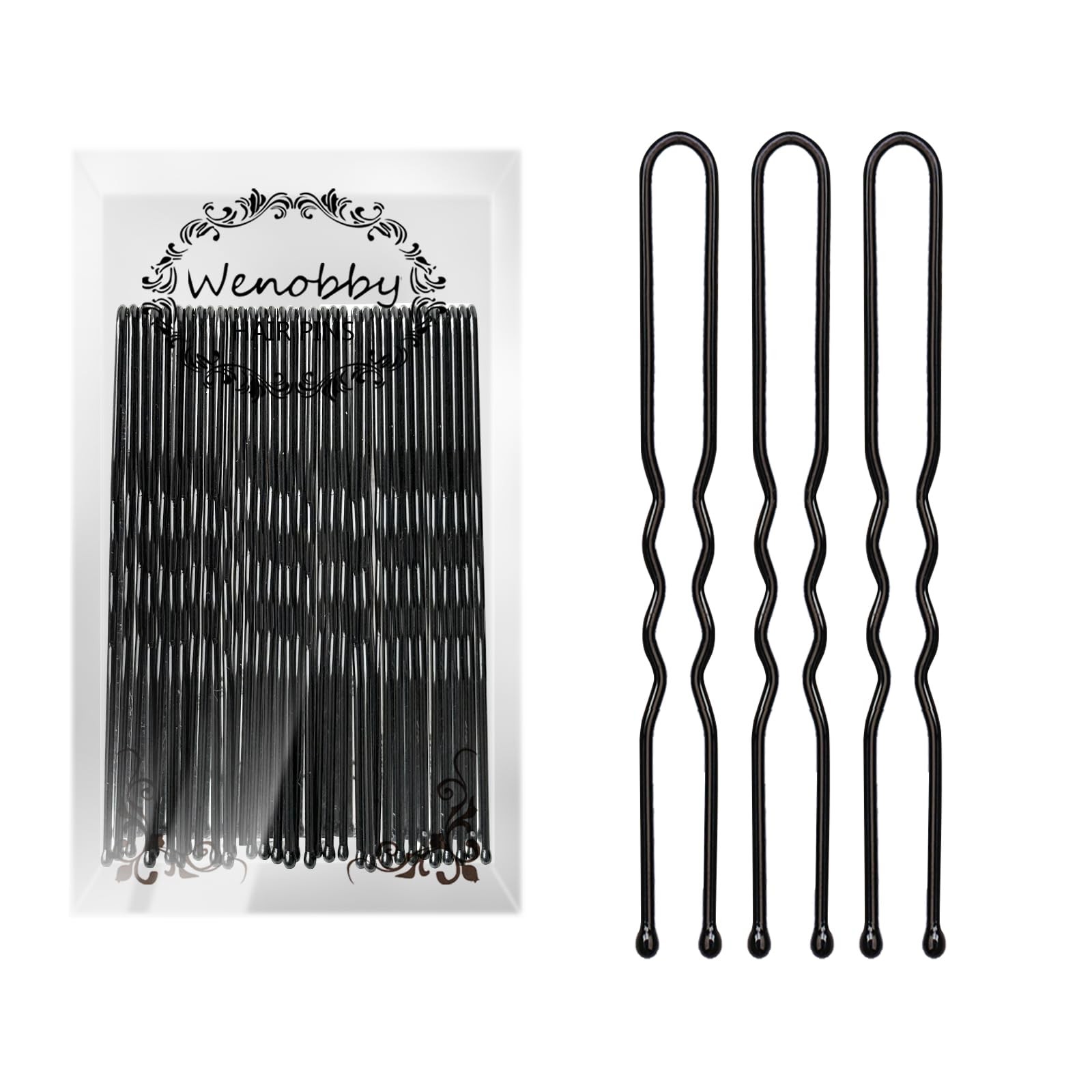 U Shaped Hair Pins for Buns, 100 PCS 2.8″ 100 Count (Pack of 1), Black