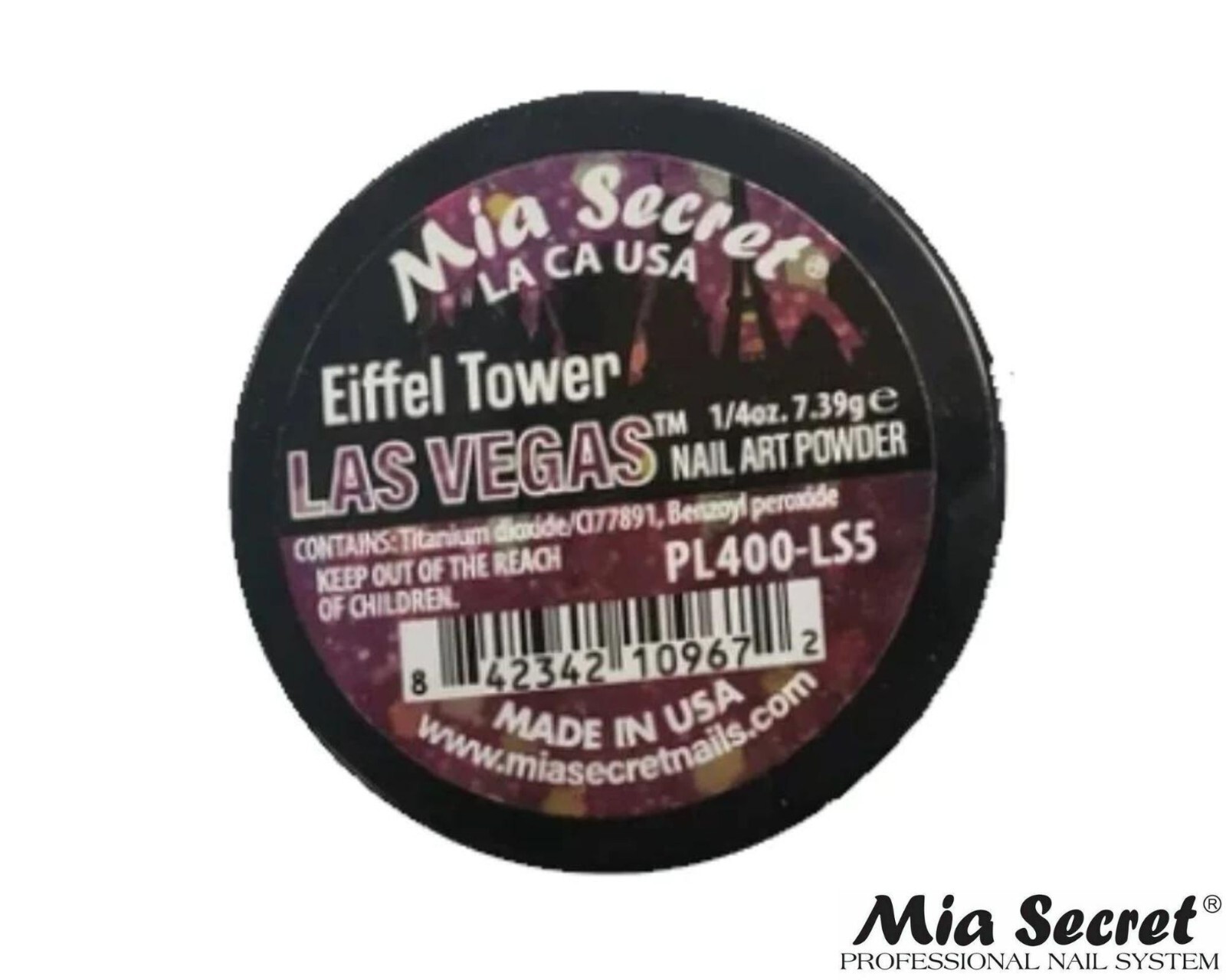 MIA SECRET Nail Art Powder 1/4oz- Eiffel Tower (LAS VEGAS COLLECTION)