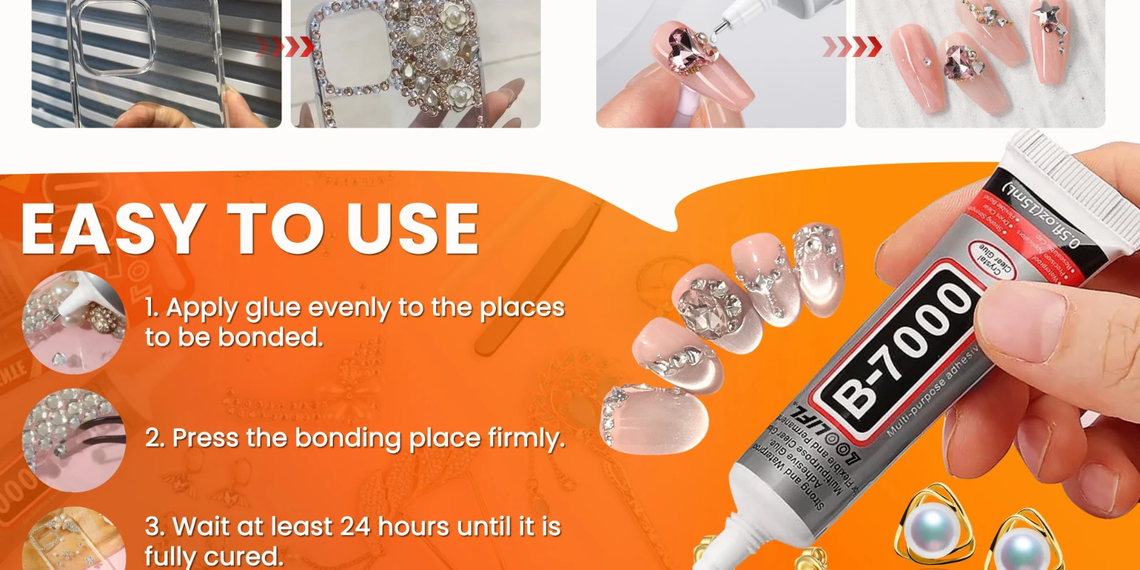 B7000 Clear Adhesive Glue High Viscosity for Rhinestone Jewelry Nail Art Craft