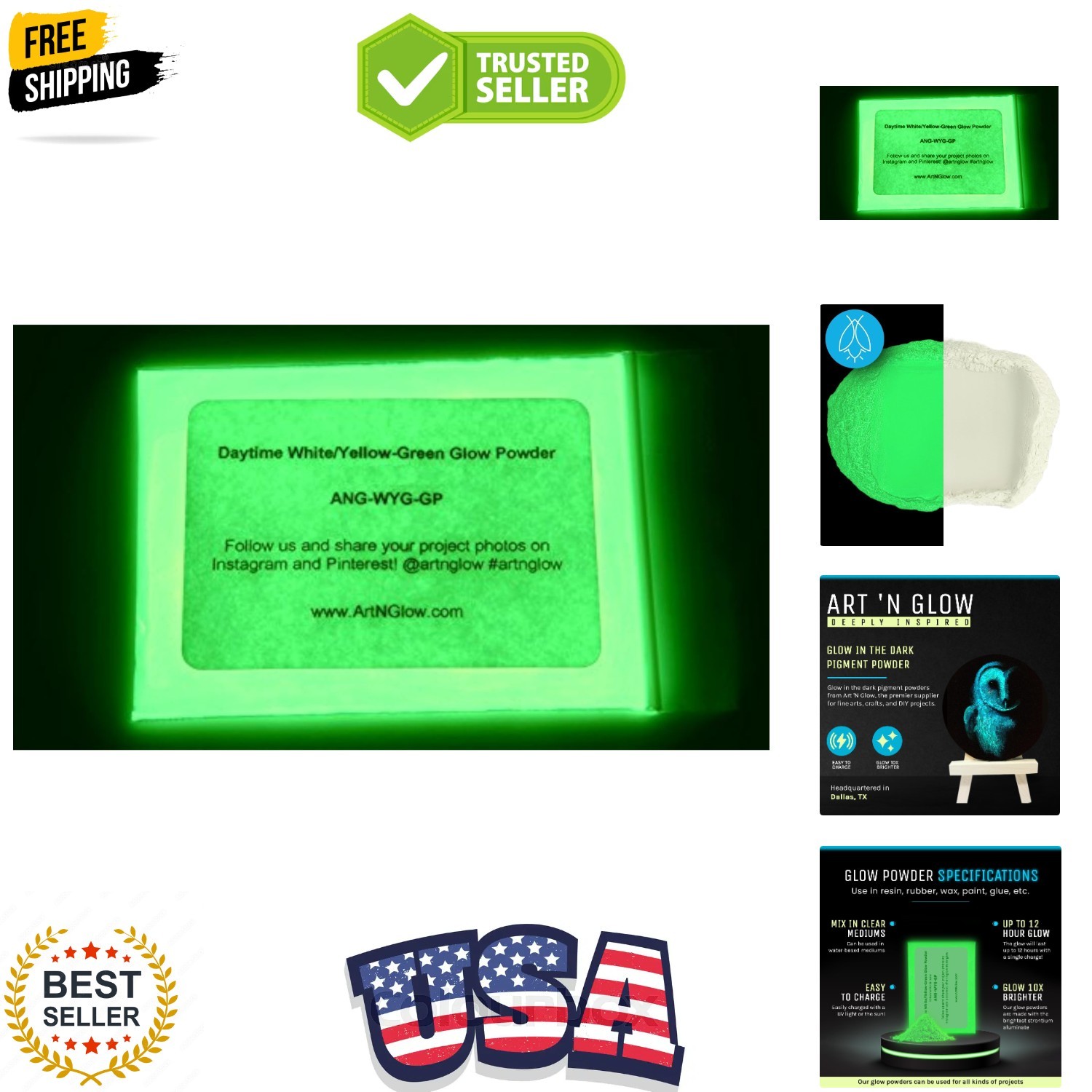 Glow in The Dark Pigment Powder – 30 Grams/1 Ounce – Neutral and Fluorescent …