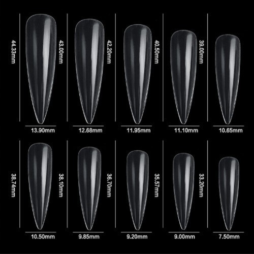 Curve Fake Nails Clear Natural Acrylic Artificial Nail Art Tips 500pcs