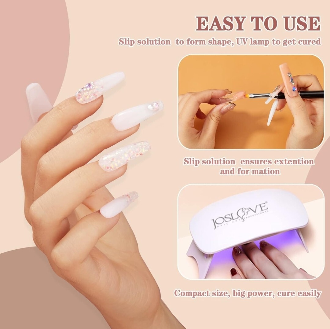 JOSLOVE Poly Extension Gel Nail Kit, 7 Colors Blue Violet Series Poly Nail Gel!!