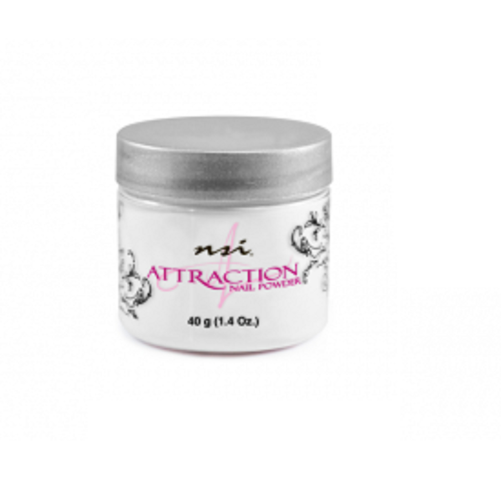 NSI Attraction Nail Powder- TOTALLY CLEAR-1.4oz / 40g-Attraction Acrylic System.