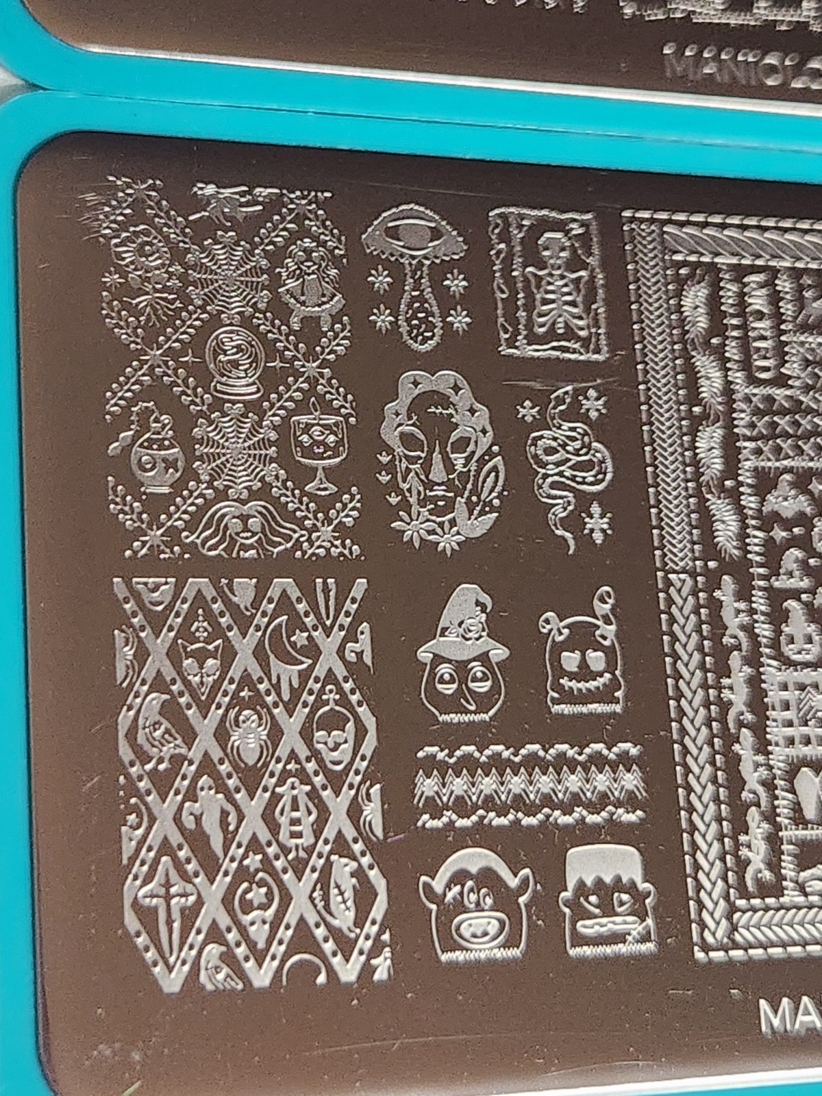Maniology MXM063 & MXM064 Pins and Needles Nail Stamping Plates Halloween