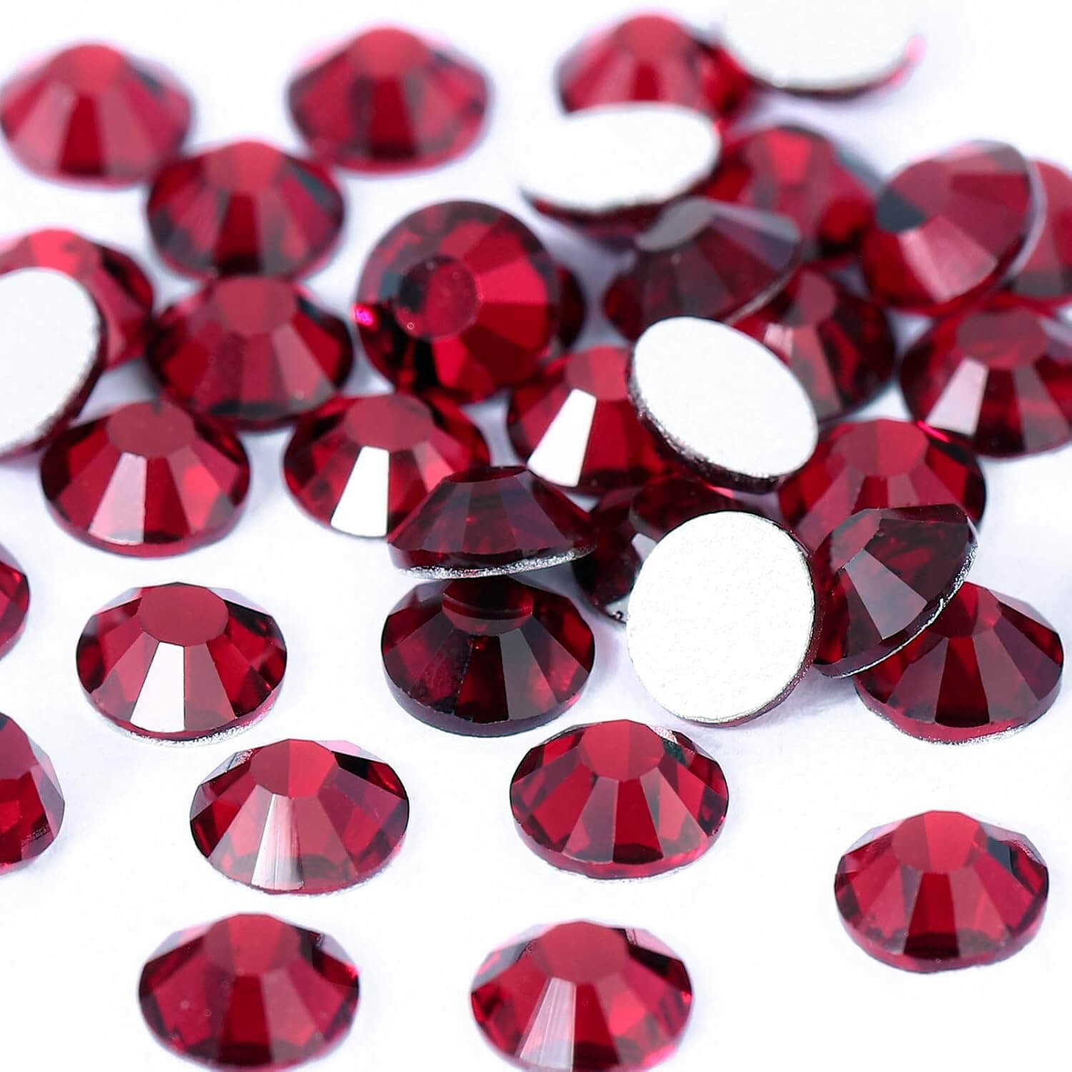 1440pcs Siam Crystals Glass Rhinestones FlatBack Glitter Gems for 3D Nails Decor