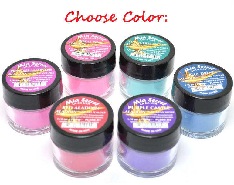 Mia Secret Nail Art Powder – ALADDIN 0.25 oz – CHOOSE COLOR: