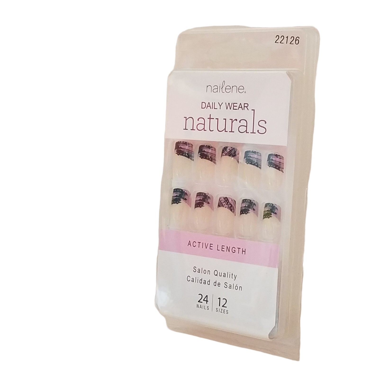 Nailene DAILY WEAR NATURALS Active Length Salon Quality 24 Nails 22126 NO GLUE