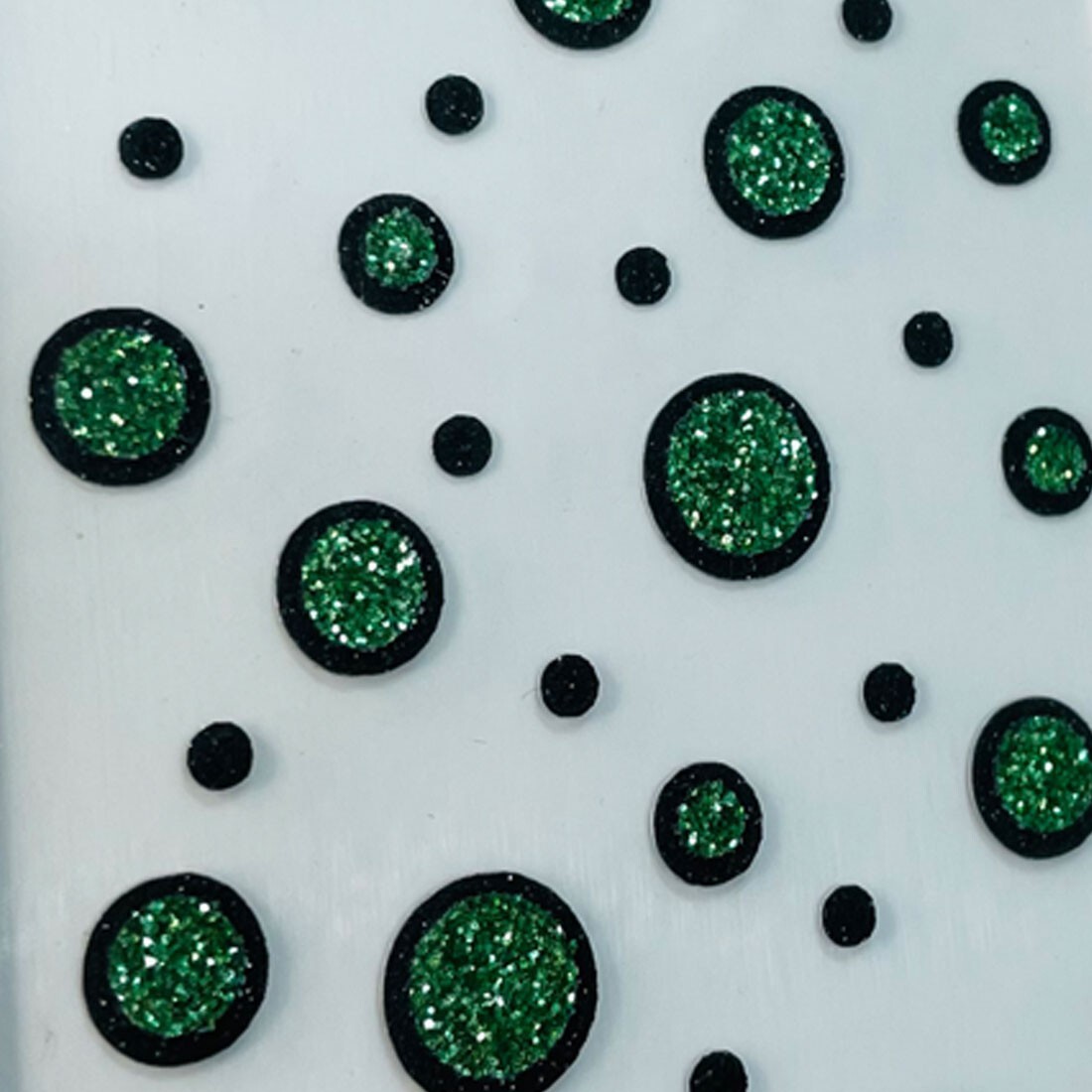3D Relief Nail Embellishments Green Circle DIY Sparkle Decals Made in Korea Art