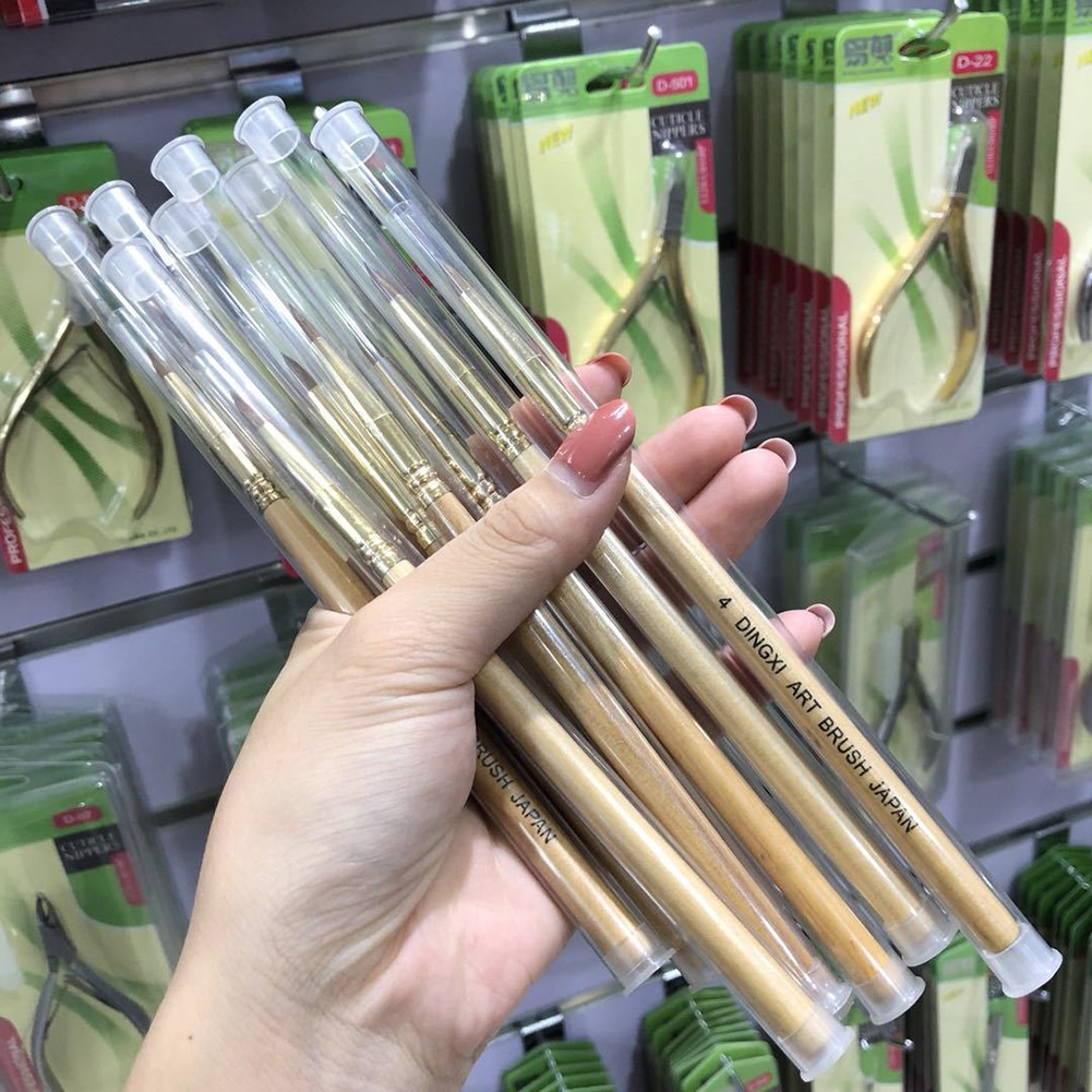 Art Painting Drawing Wooden Handle Round Kolinsky Nail Sable Hair Brush Tool F