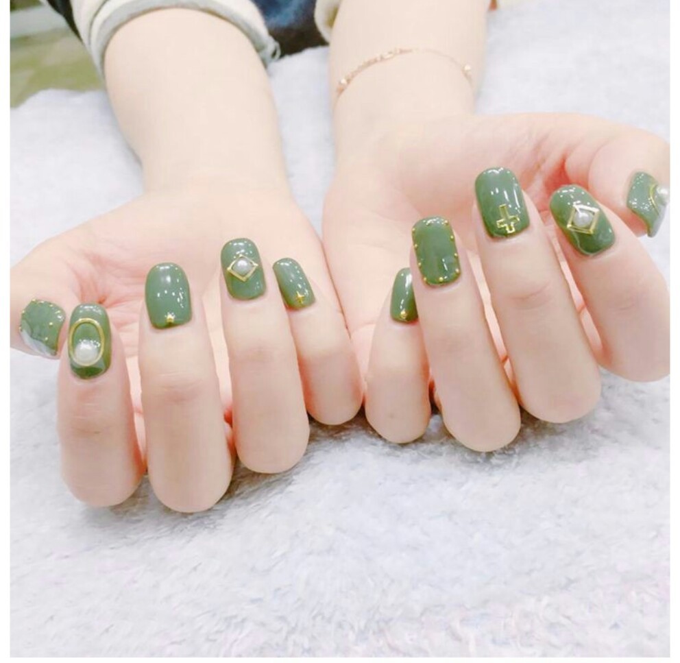 10pcs 3D Hollowout Gold Oval Circle Square Frame Nail Art DIY Decoration Charms