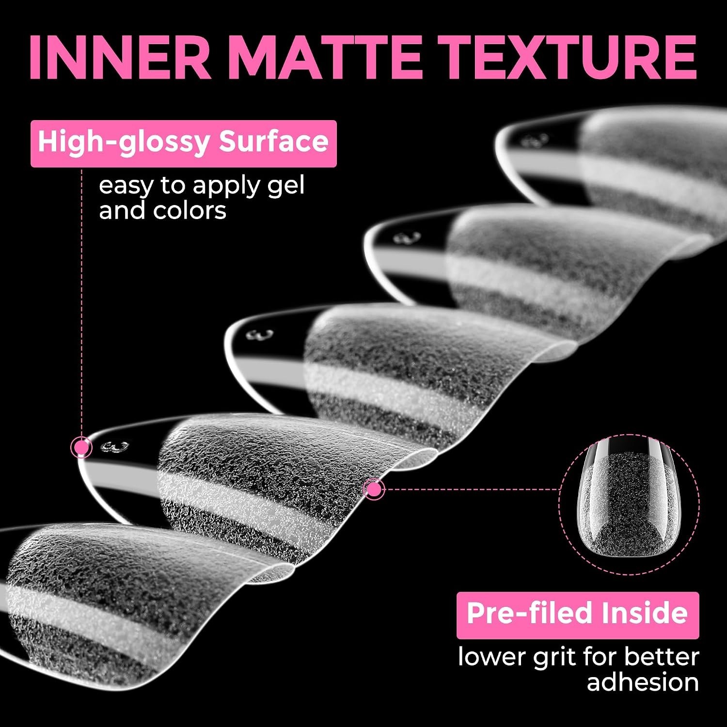 Full Cover Clear Soft Gel Almond Nail Tips | 216 Count | Effortless Application