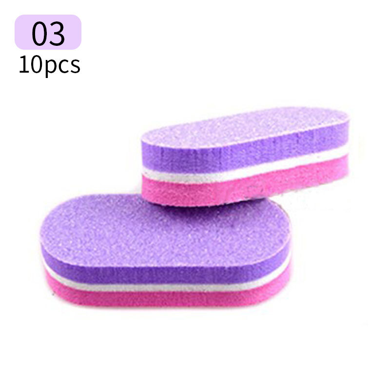 10Pcs Mini Nail Sponge Files Buffer Block Polishing Sanding Nail File Pedicure